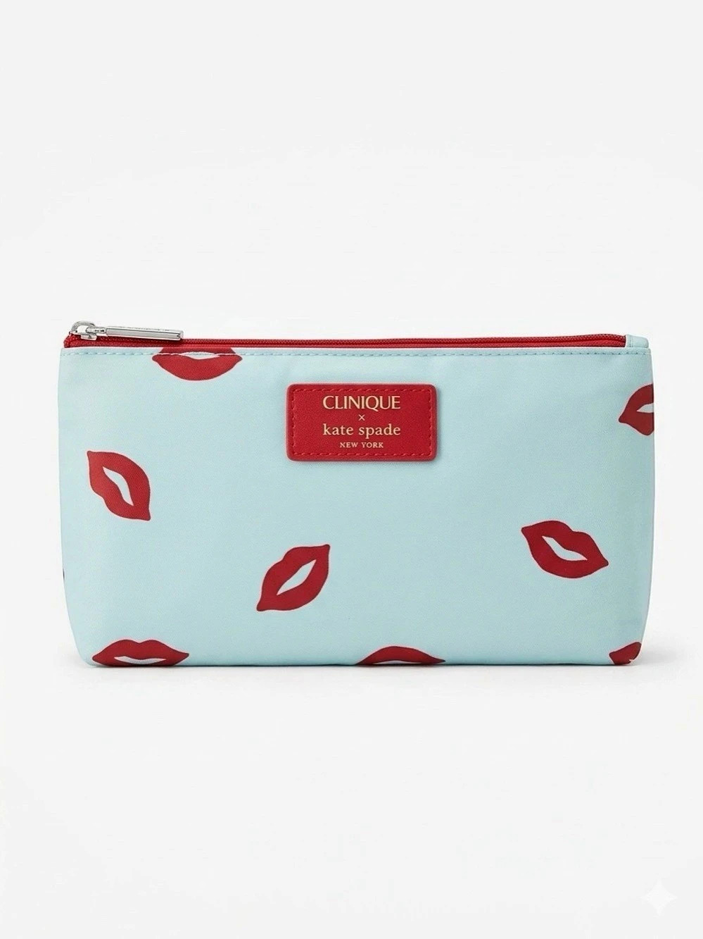 Kate Spade Clinique Cosmetic Pouch in Blue & Red NWOT